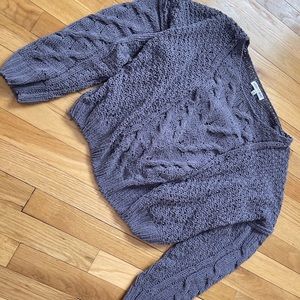 Woven Heart Charcoal Sweater - Small